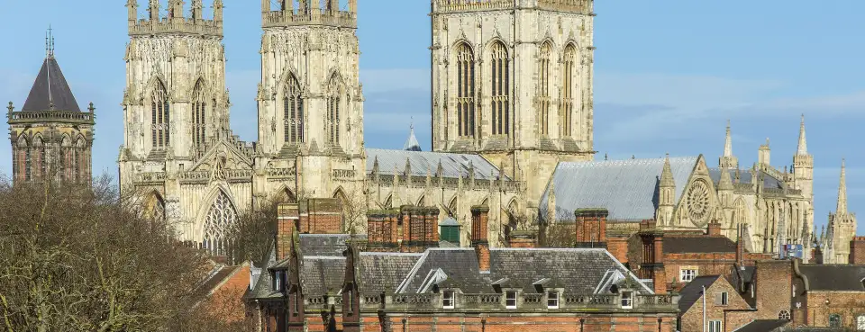York Minster rising above the rooftops of the old city